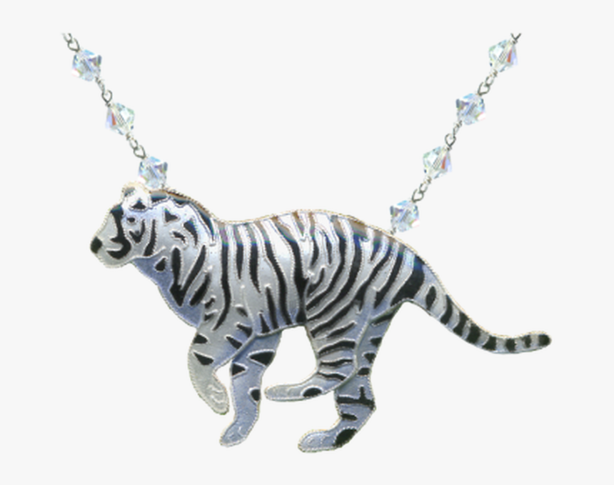 White Tiger Crystal Necklace - Locket, HD Png Download, Free Download