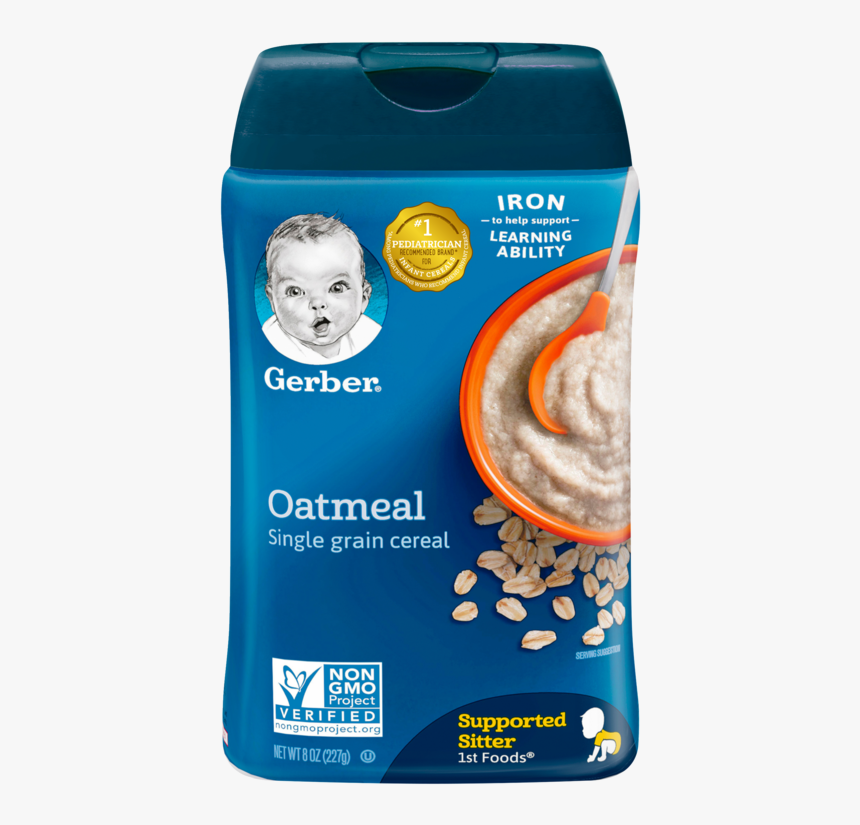 Oatmeal Single Grain Cereal - Gerber Baby Cereal Oatmeal, HD Png Download, Free Download
