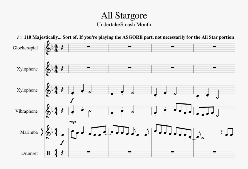 All Stargore For Mallets Like That Ll Change Your Judgement Sheet Music Hd Png Download Kindpng