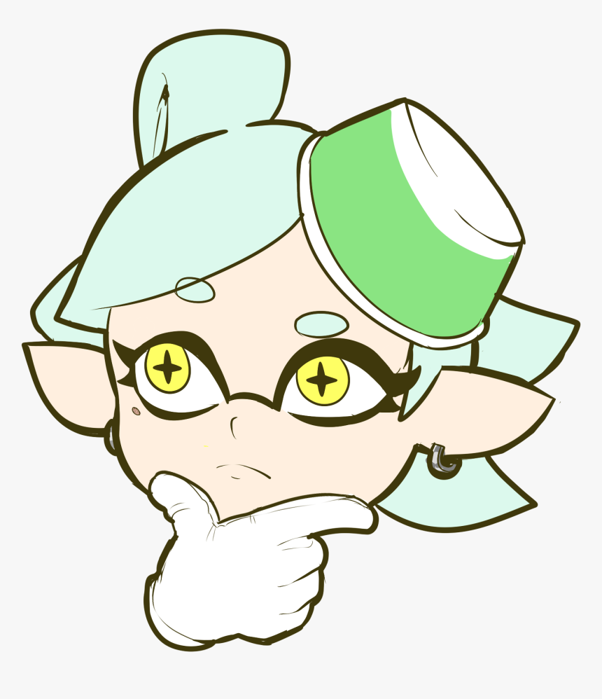 Splatoon 2 Green Cartoon Mammal Vertebrate Fictional - Splatoon Marie Thinking Emoji, HD Png Download, Free Download