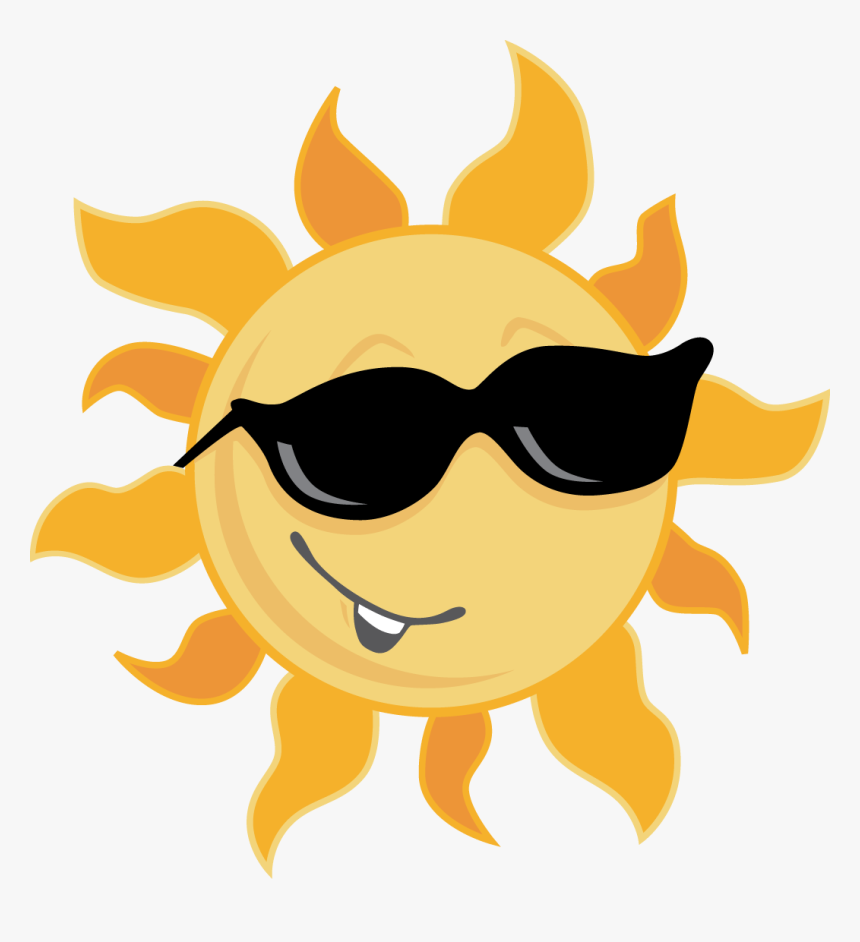 Transparent Cartoon Sun Png - Sun With Glasses Clipart, Png Download, Free Download