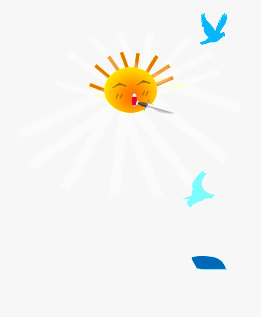 Beautiful Cartoon Sun Bird Png - Graphic Design, Transparent Png, Free Download