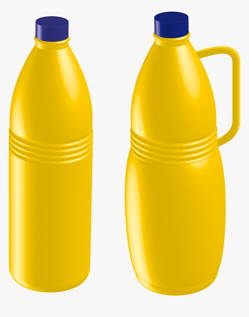 Yellow Plastic Bottles, HD Png Download, Free Download