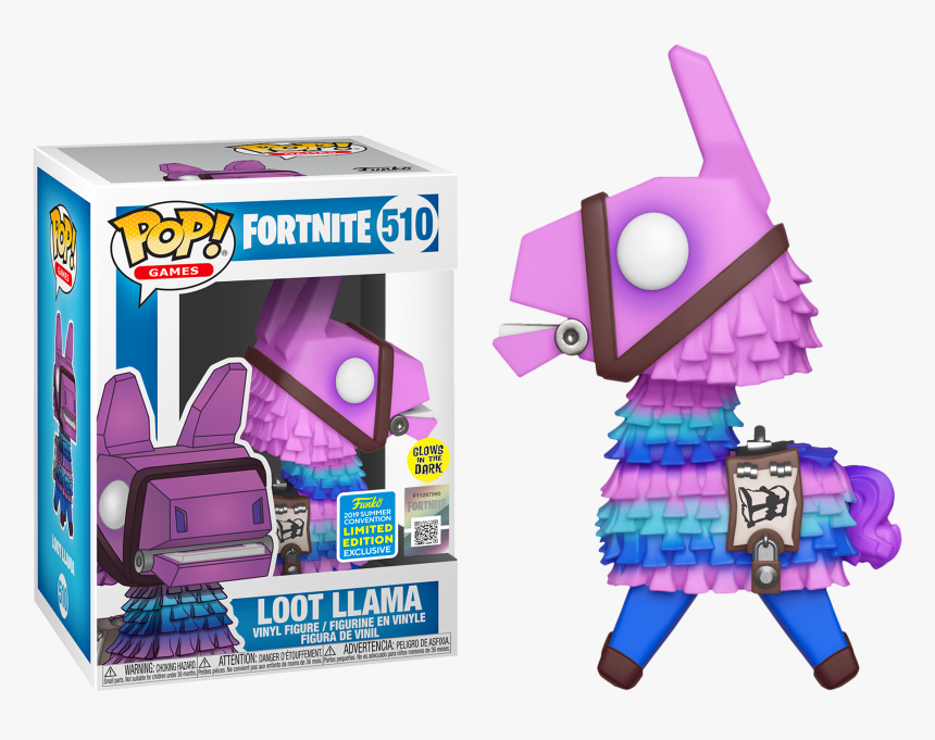 Loot Llama Glow In The Dark Sdcc19 Pop Vinyl Figure - Funko Pop Llama Fortnite, HD Png Download, Free Download