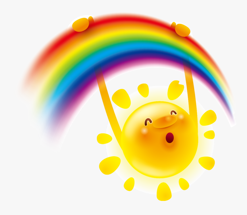 #ftestickers #clipart #cartoon #sun #rainbow #cute - Cartoon, HD Png Download, Free Download