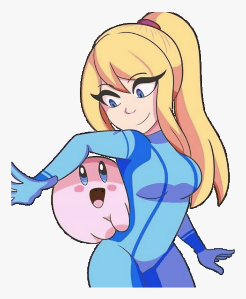 #samus #kirby #metroid #smashbros #supersmashbrosultimate - Zero Suit Samus And Kirby, HD Png Download, Free Download