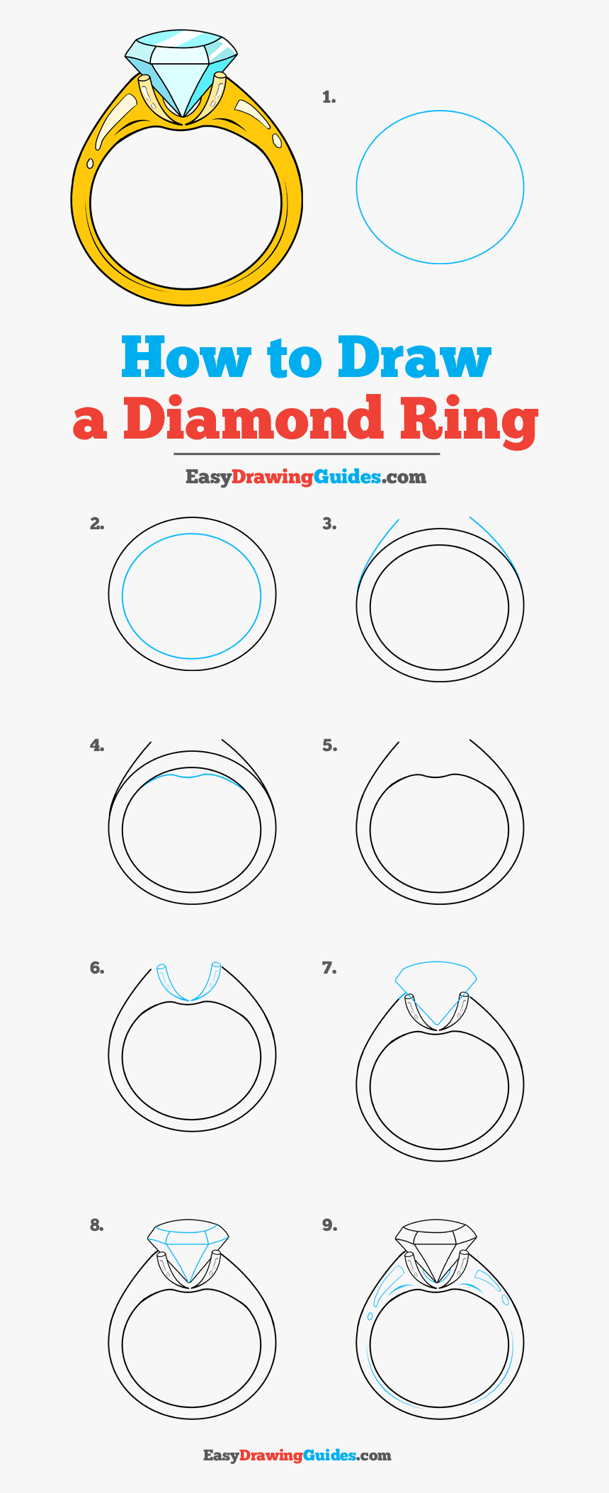 Ring Drawing Step By Step, HD Png Download, Free Download