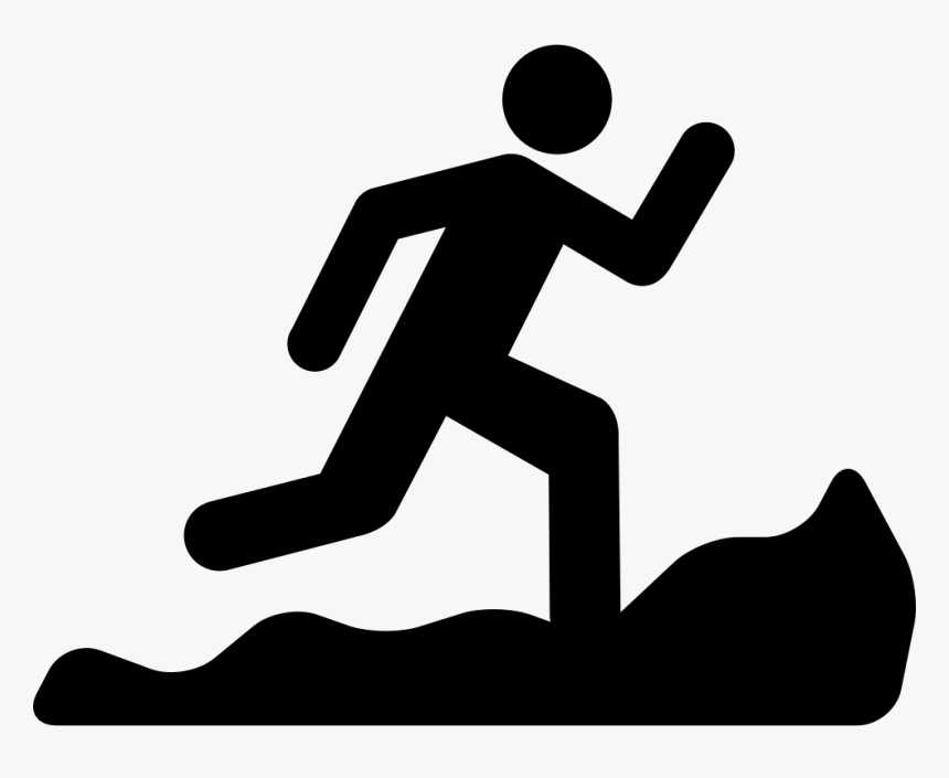 Mountain Running Silhouette - Running Clipart Png, Transparent Png, Free Download