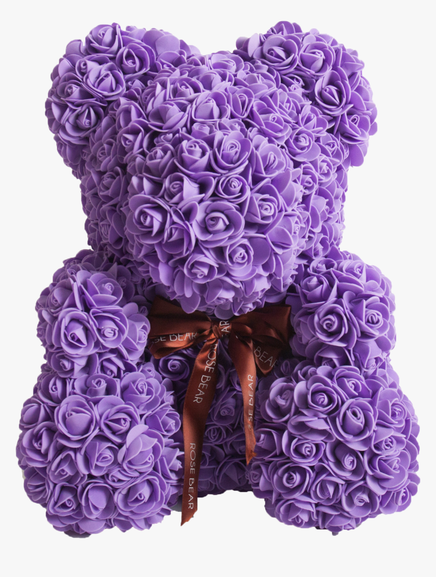 Purple Rose Bear - Purple Teddy Bear Roses, HD Png Download, Free Download