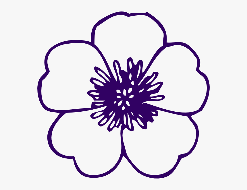 Purple Rose Clipart Leaf Outline - Flower Clip Art Free, HD Png Download, Free Download