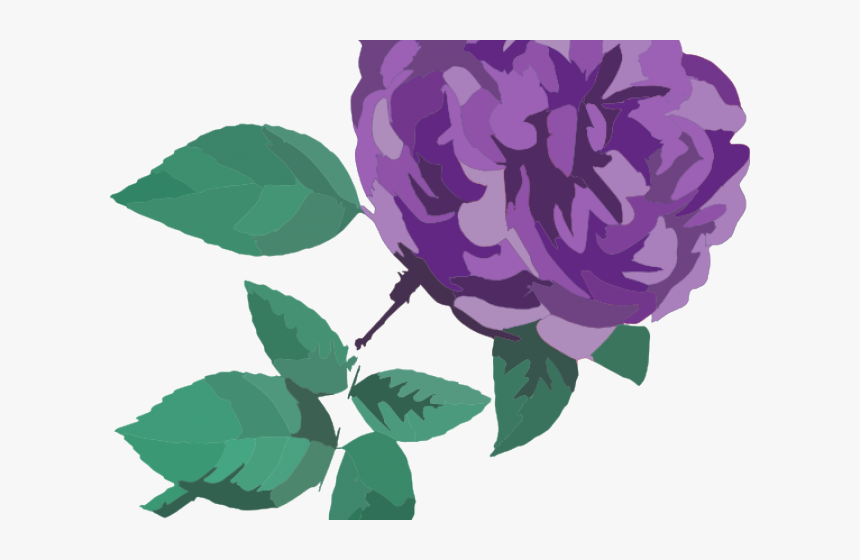 Purple Rose Clipart Transparent Background - Clipart Flowers No Background, HD Png Download, Free Download