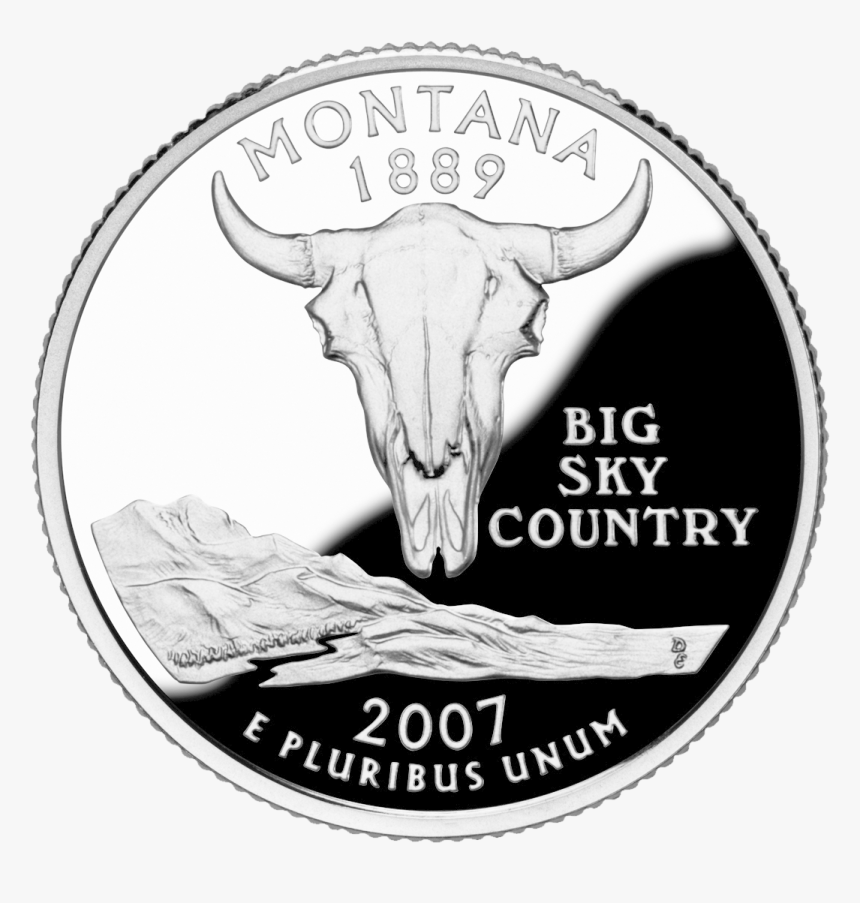 Montana Quarter, Reverse Side, - Bull, HD Png Download, Free Download