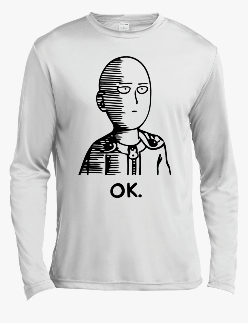 One Punch Man Saitama Ok Long Sleeve T Shirt - T-shirt, HD Png Download, Free Download