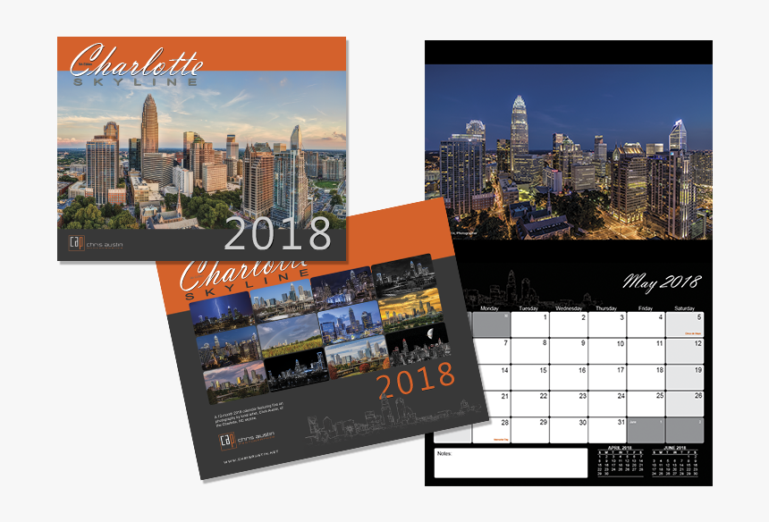 2018 Charlotte Skyline Calendar - Cityscape Calendar 2018, HD Png Download, Free Download