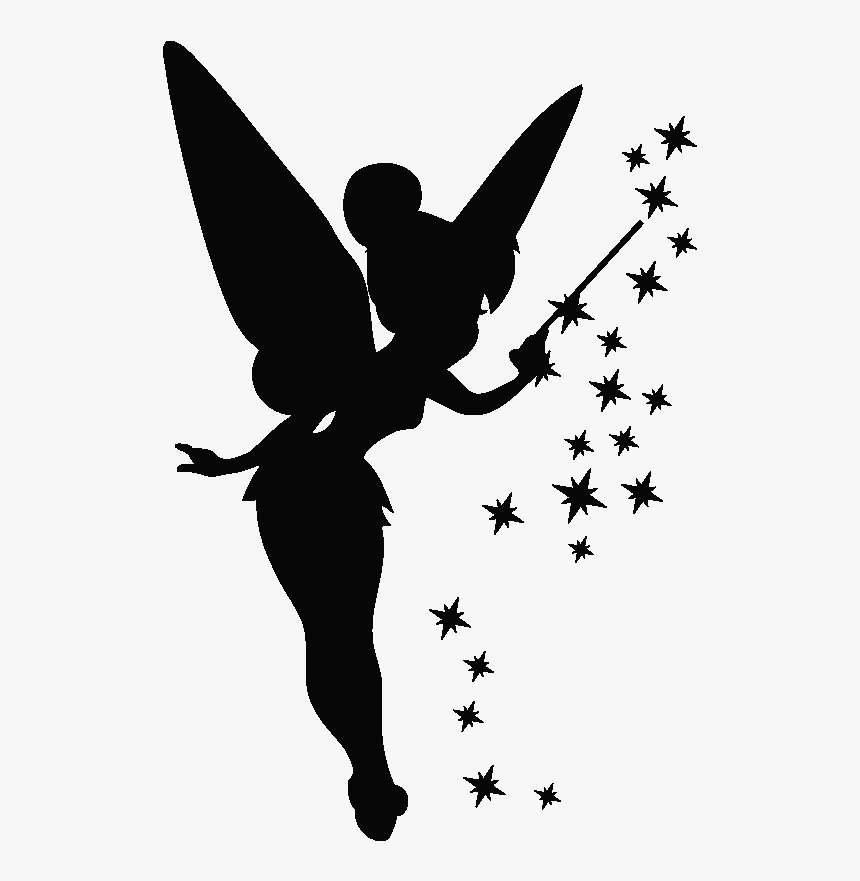 Stickers Muraux De Silhouettes Et Personnages - Silhouette Of Tinkerbell, HD Png Download, Free Download