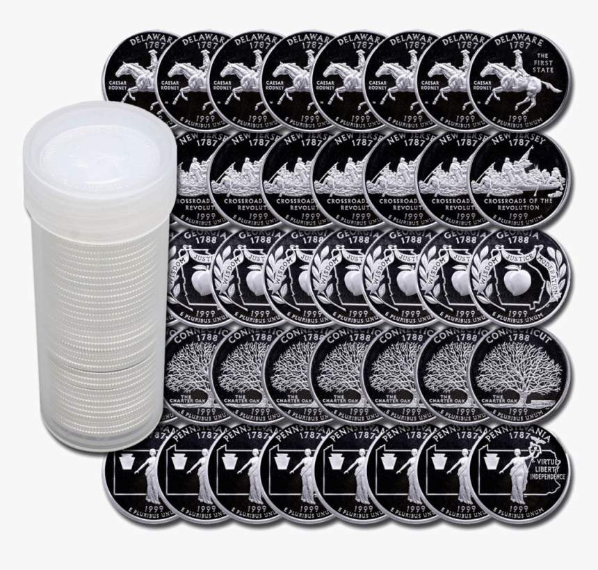 90% Silver Proof Statehood/atb Quarter 40-coin Rolls - Plastic, HD Png Download, Free Download