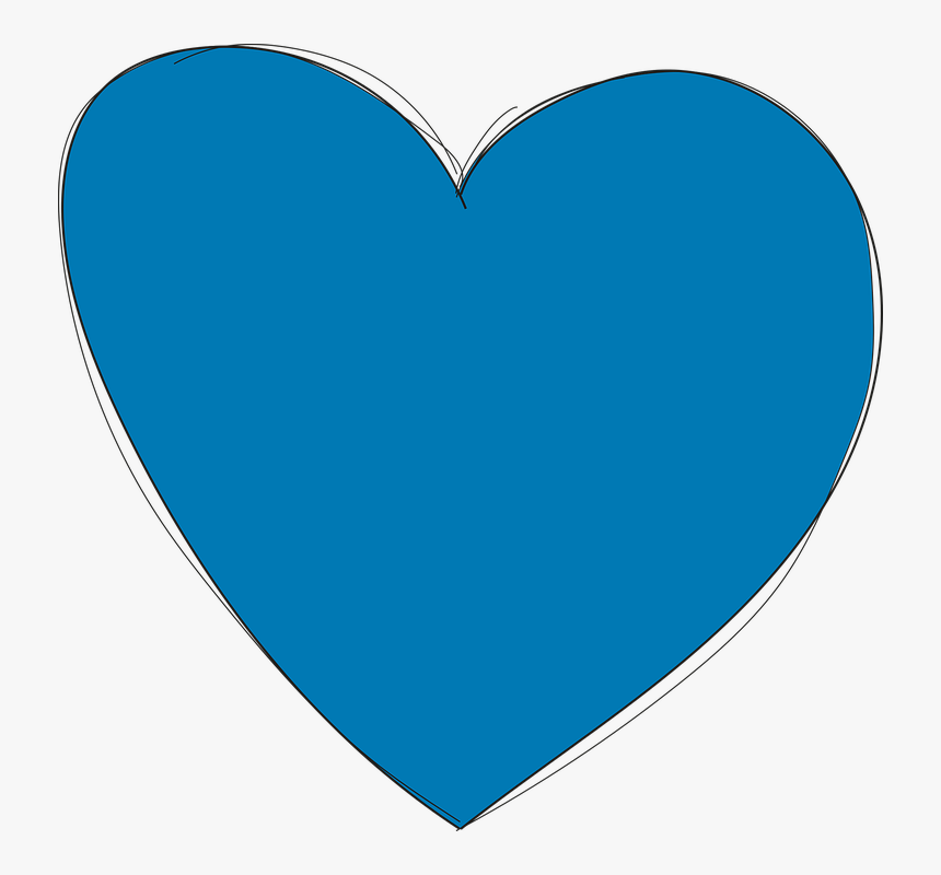 Heart, Blue, Love, Form, Drawn By Hand - หัวใจ สี ฟ้า Png, Transparent Png, Free Download