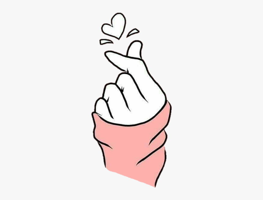 Love Heart Kpop Bts Hand Art Aesthetic Nice Tumblr - Bts Hand Heart Drawing, HD Png Download, Free Download