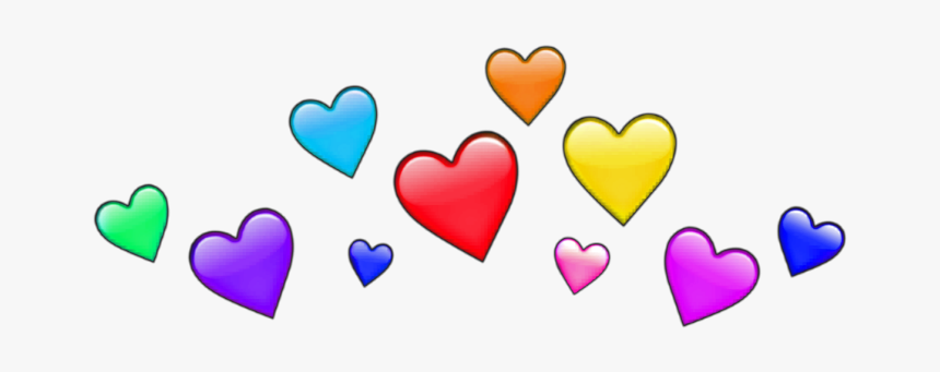 #freeetoedit #heart #crown #heartcrown #colors #rainbow - Heart Crown Png Rainbow, Transparent Png, Free Download