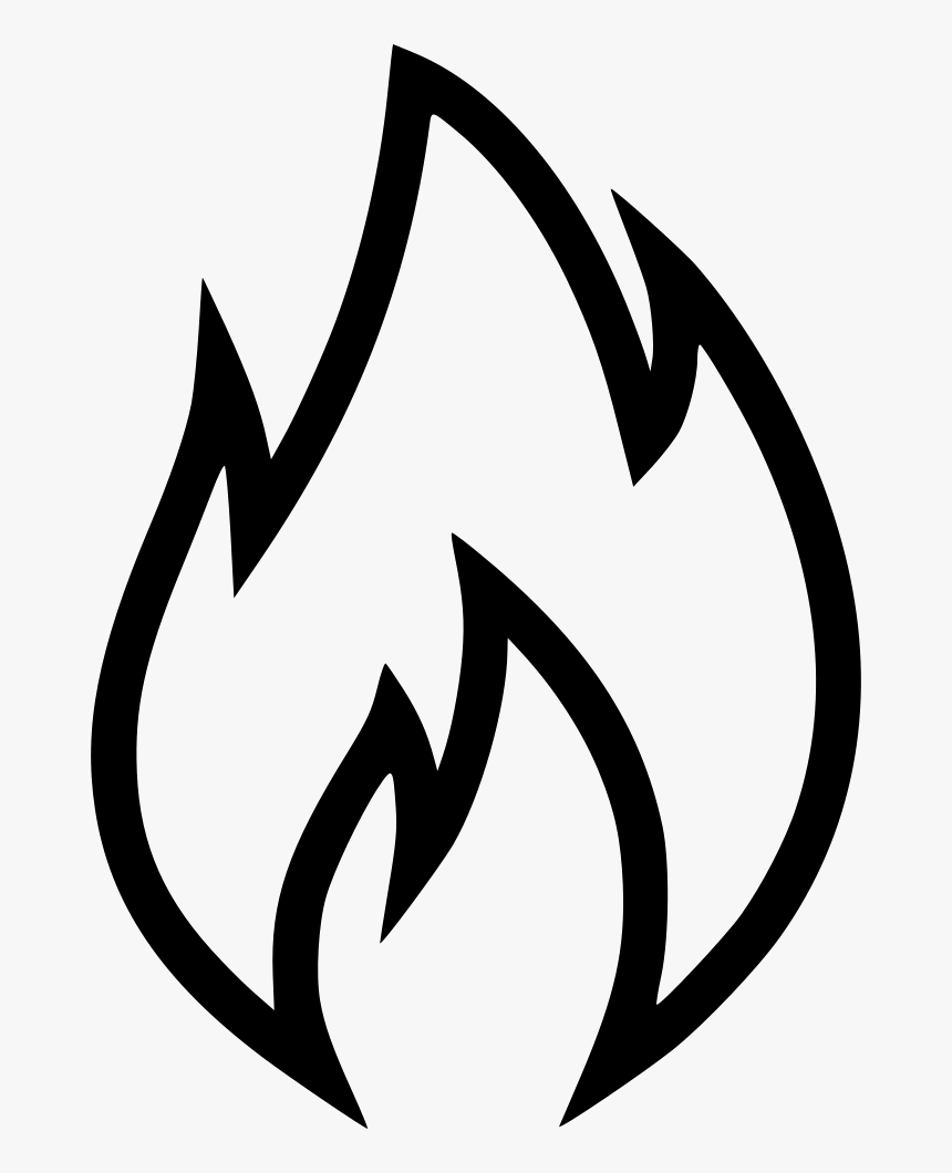 Flame Icon Png - Black And White Flame, Transparent Png, Free Download