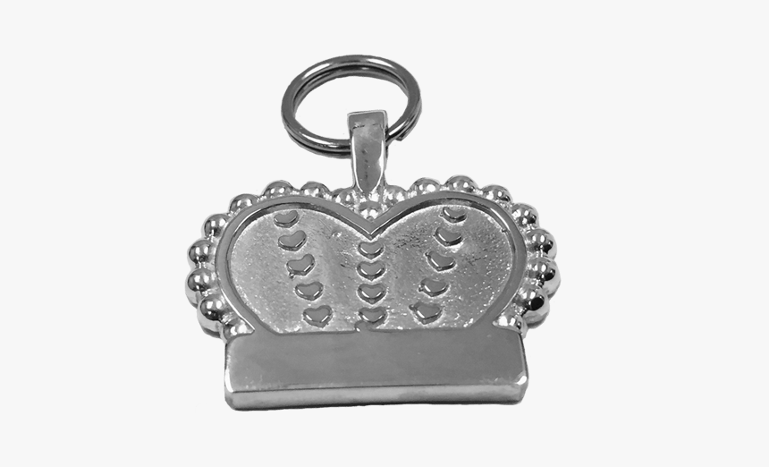 Medium Crown & Heart Tag Sterling Silver - Keychain, HD Png Download, Free Download