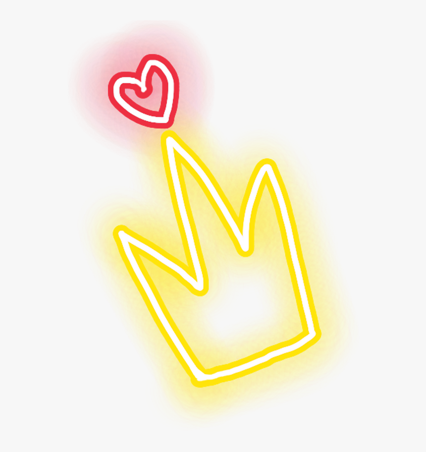 Glow Sticker Heart Crown Glowsticker Freetoedit - Neon Glow Effect Png, Transparent Png, Free Download