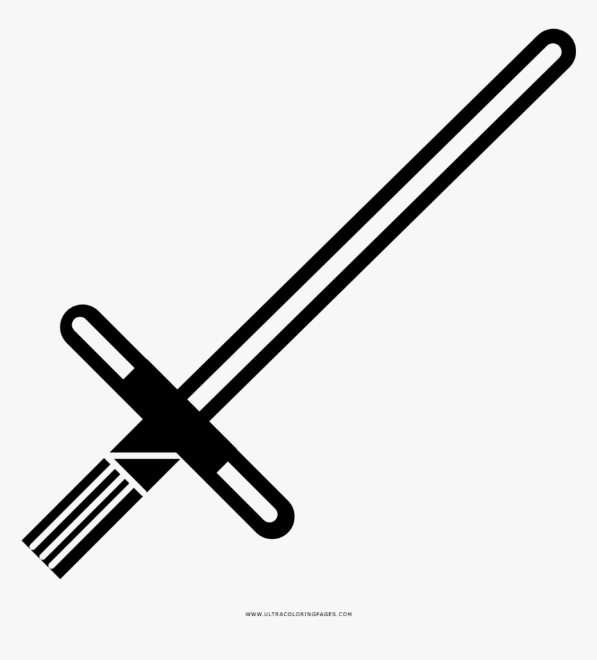 Light Saber Coloring Page - Drumsticks Clipart Black And White Transparent, HD Png Download, Free Download