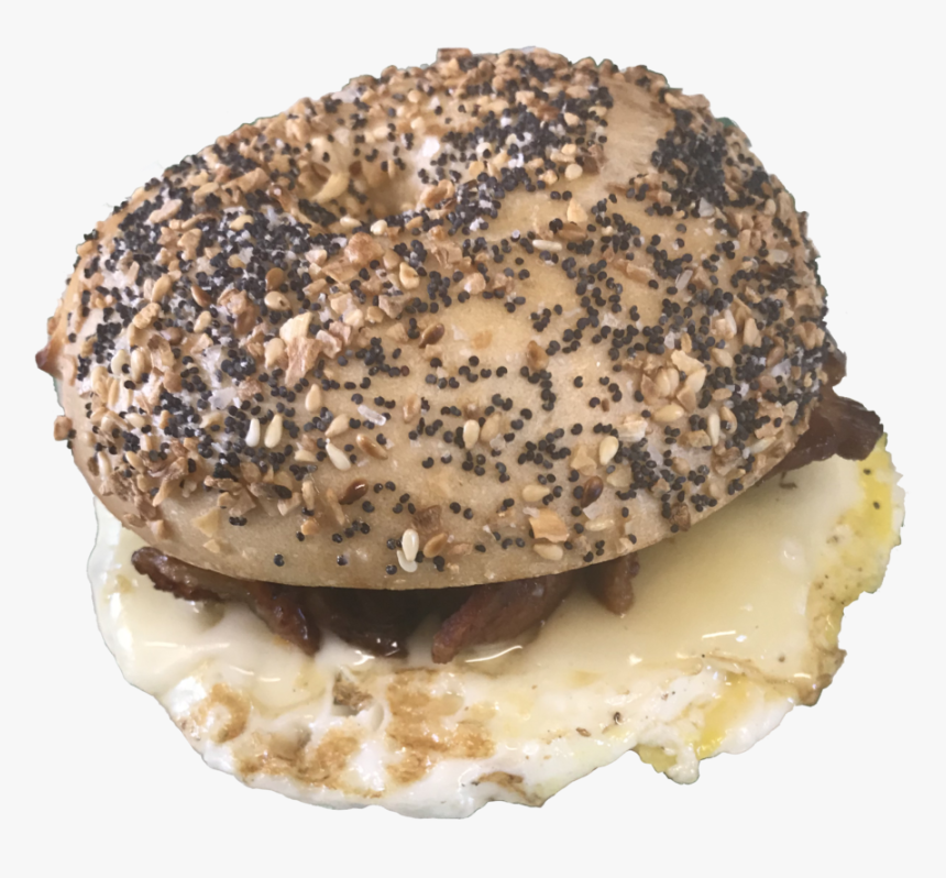 Breakfast Bagel Sandwich On Everything Bagel - Fast Food, HD Png Download, Free Download