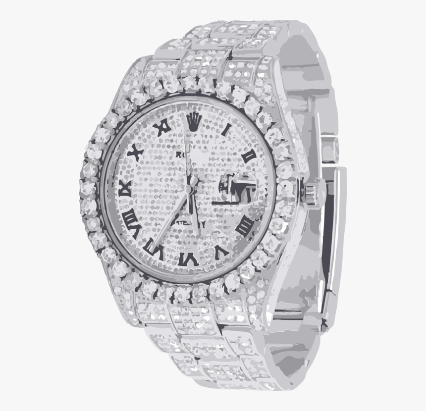 Watch Accessory,platinum,bling Bling - Rolex Diamond Watch Png, Transparent Png, Free Download