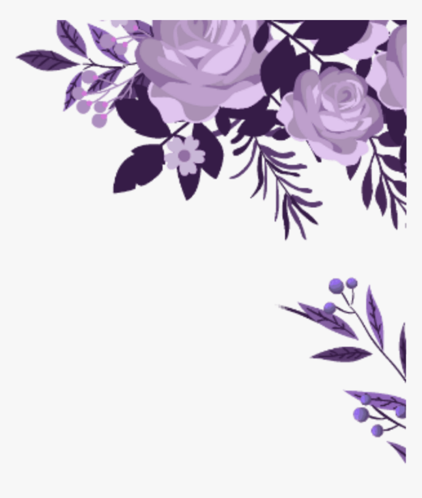 Purple Flower Border Png, Transparent Png, Free Download