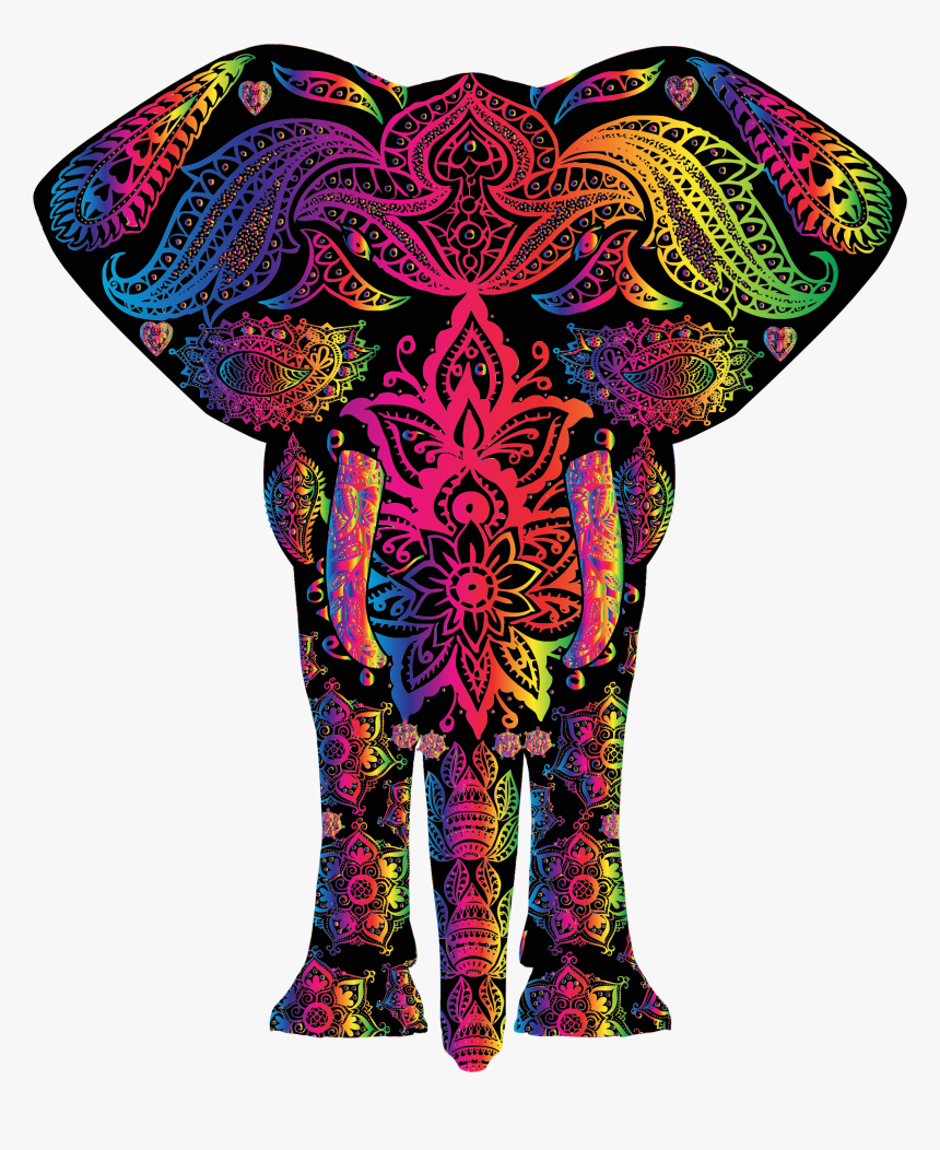 Transparent Tribal Cliparts - Colorful Elephant Png, Png Download, Free Download