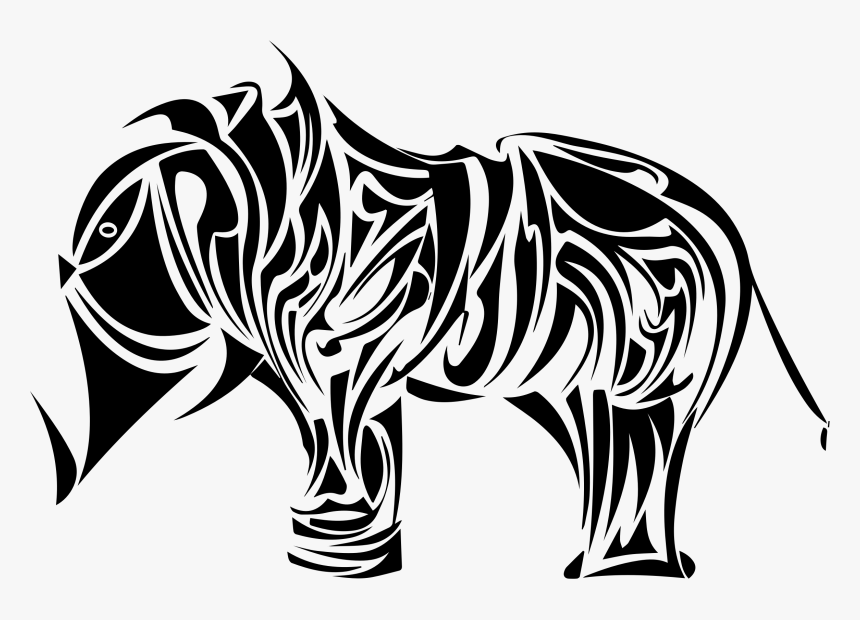 Elephant Skull Tribal Tattoos, HD Png Download, Free Download