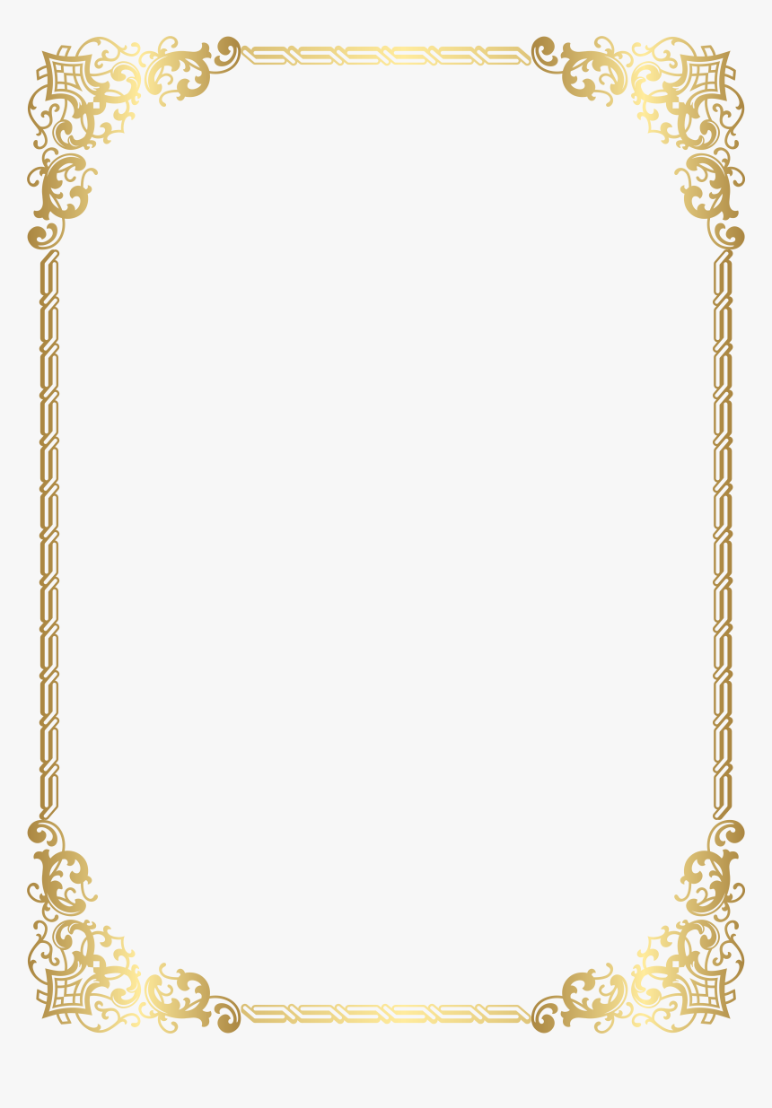 Gold Border Frame Transparent - Transparent Background Border Png, Png Download, Free Download