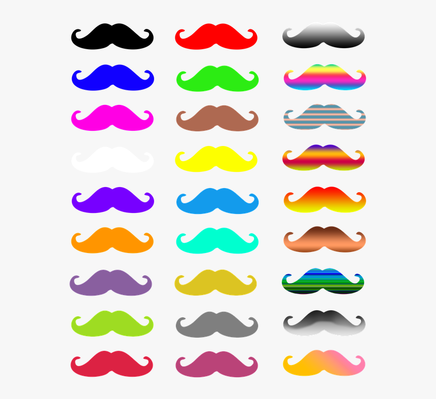 Colorful, Mustache, Color, Icon - Mustache, HD Png Download, Free Download