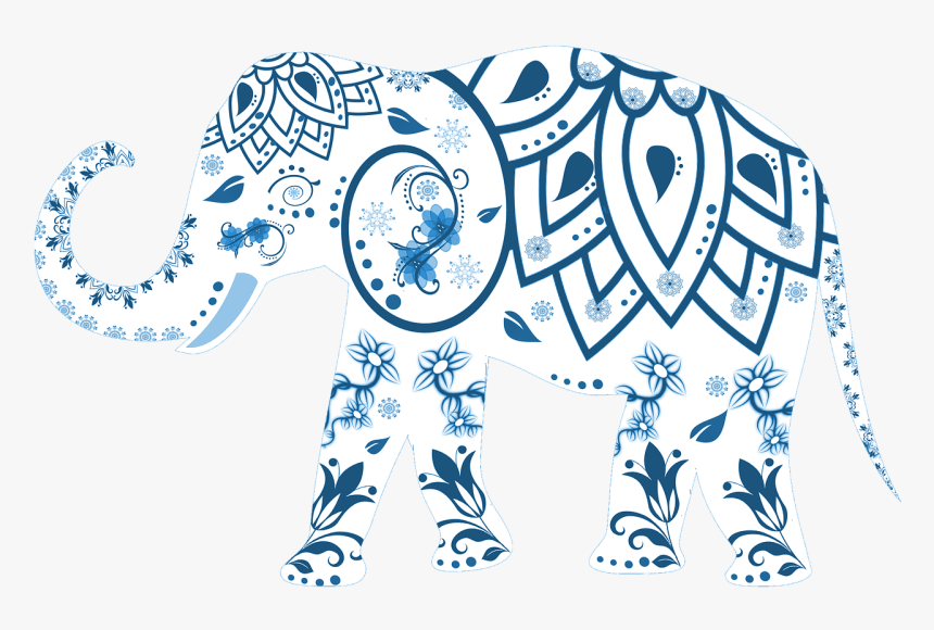 Transparent Tribal Elephant Png - Blue Indian Elephant, Png Download, Free Download