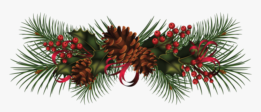 Free Christmas Garland Clip Art Black And White Download - Transparent Background Christmas Border, HD Png Download, Free Download