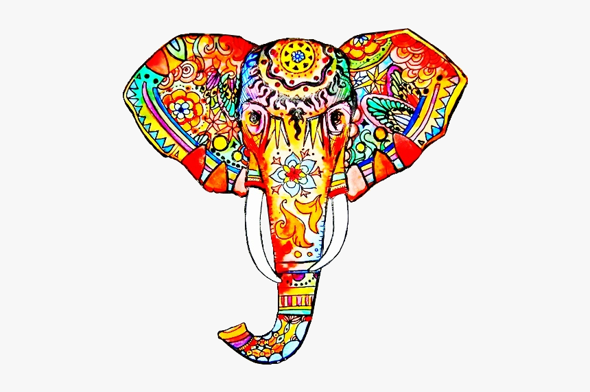 Indian Elephant Drawing Color, HD Png Download, Free Download