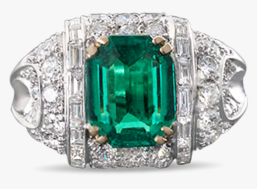 Colombian Emerald And Diamond Ring, - Emerald, HD Png Download, Free Download