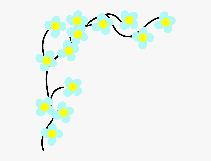 Blue Flower Corner Drawing - Circle, HD Png Download, Free Download