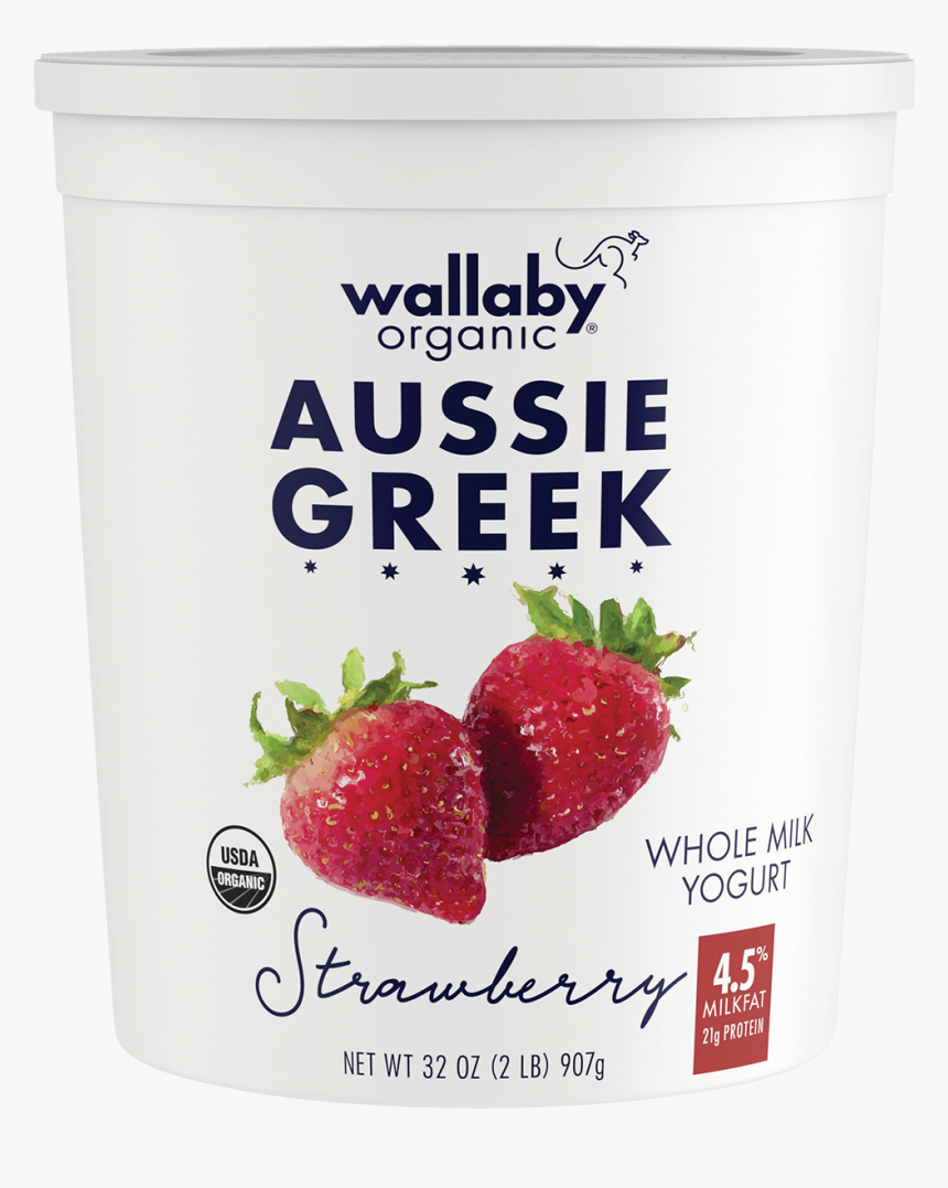 Wallaby Strawberry Organic Whole Milk Greek Yogurt - Wallaby Greek Yogurt Strawberry, HD Png Download, Free Download