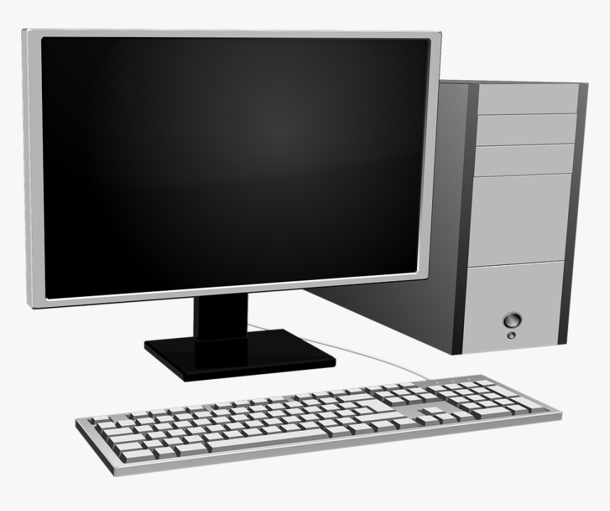 Computer, Crystal Display, Gray, Hardware, Keyboard - Computer Monitor Clip Art, HD Png Download, Free Download