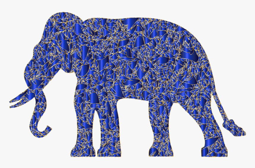 Blue,visual Arts,electric Blue - Elephant Silhouette Transparent Background, HD Png Download, Free Download