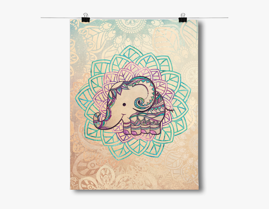Tribal Mandala Baby Elephant - Colorful Mandala Baby Elephant, HD Png Download, Free Download