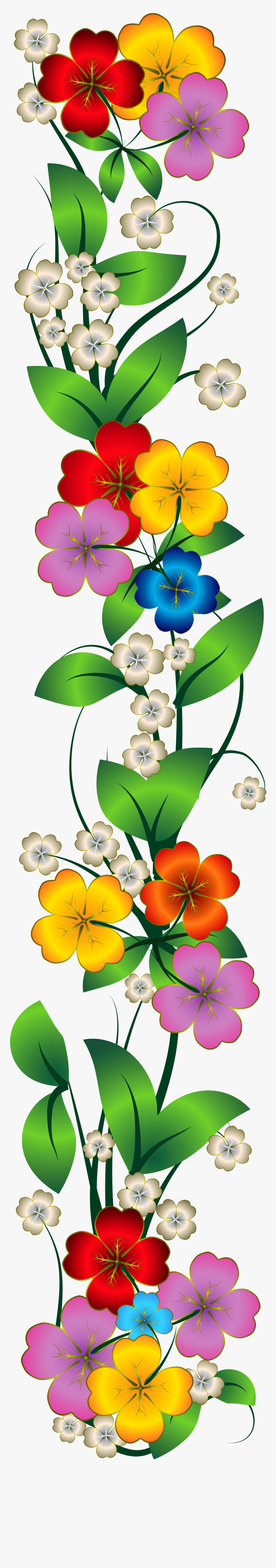Flower Side Border Clipart, HD Png Download, Free Download