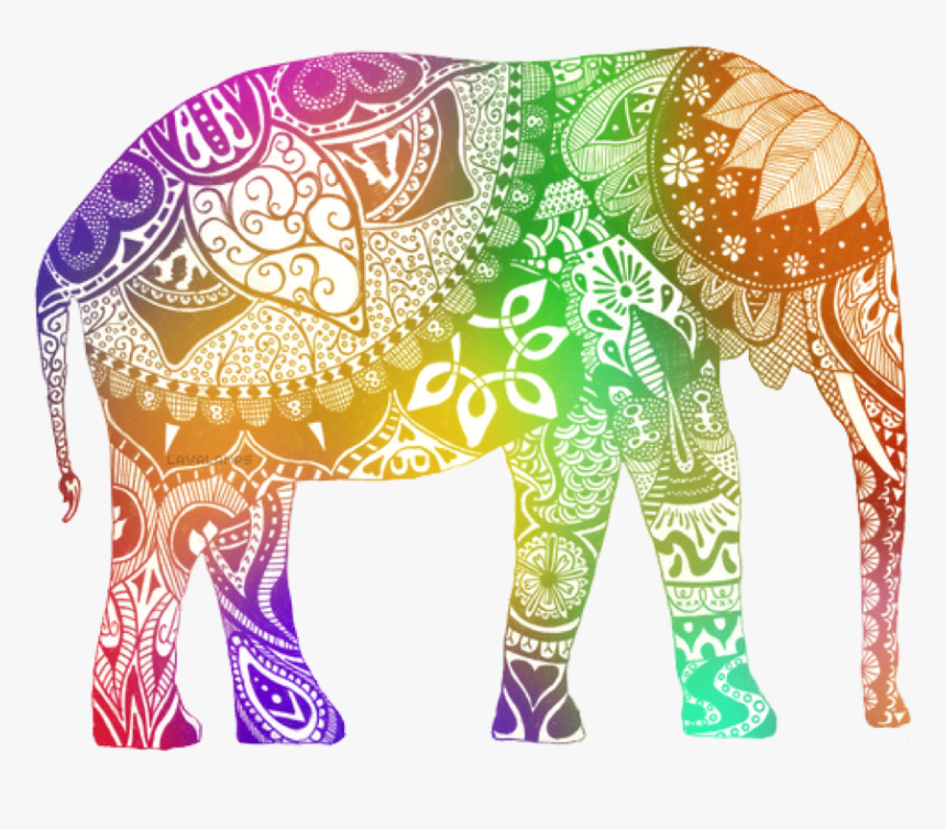 Elephant With Design Inside, HD Png Download, Free Download