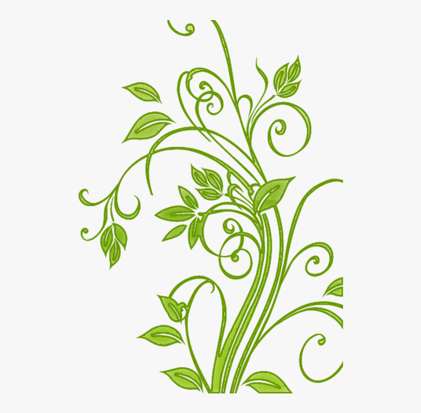 Flowers Vectors Clipart Swirl - Floral Green Vector Png, Transparent Png, Free Download