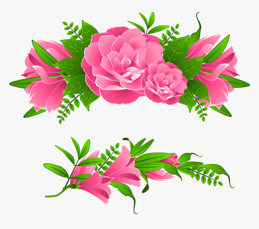 Png Flower Border - Pink Flowers Border Clip Art, Transparent Png, Free Download