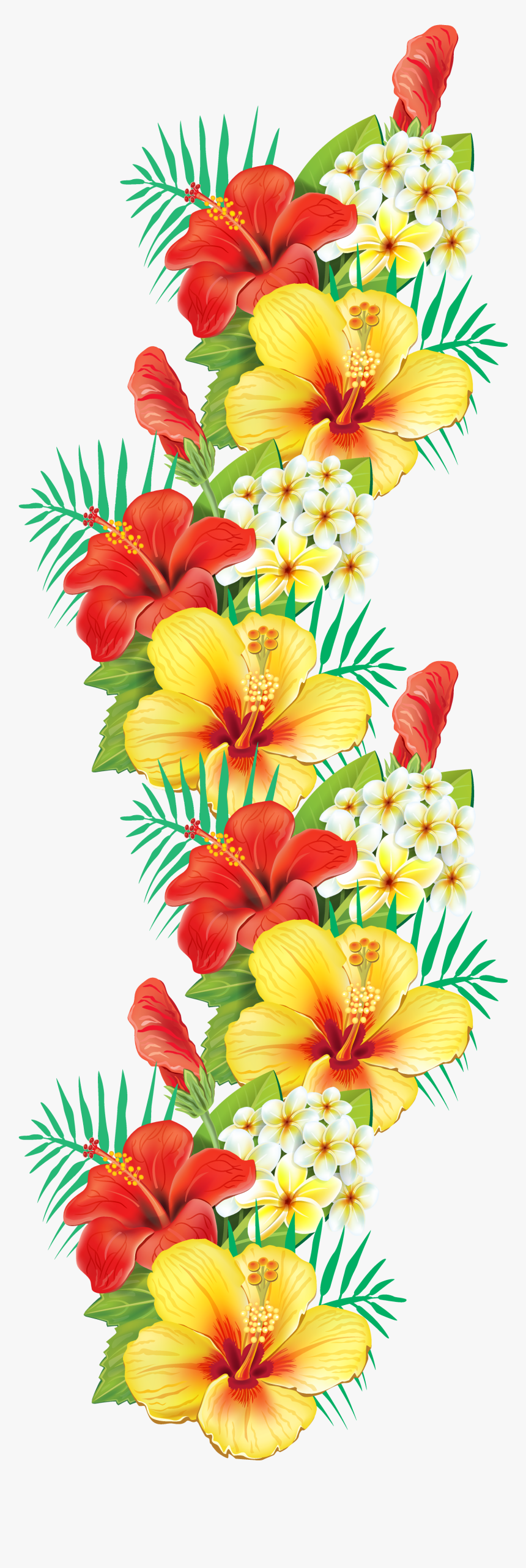 Mexican Flowers Png - Decorative Tropical Flowers Png, Transparent Png, Free Download