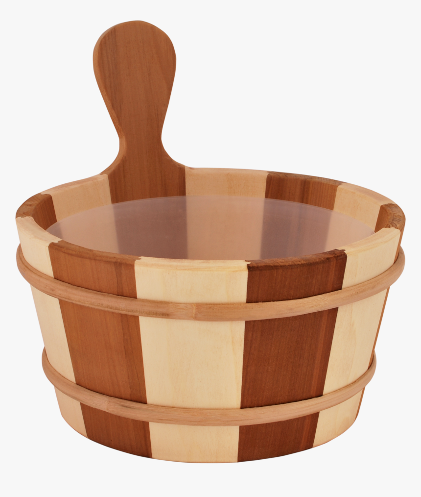 1 Gallon 2-tone Wood Sauna Bucket, Plastic Liner With - Bucket And Towel Transparent, HD Png Download, Free Download