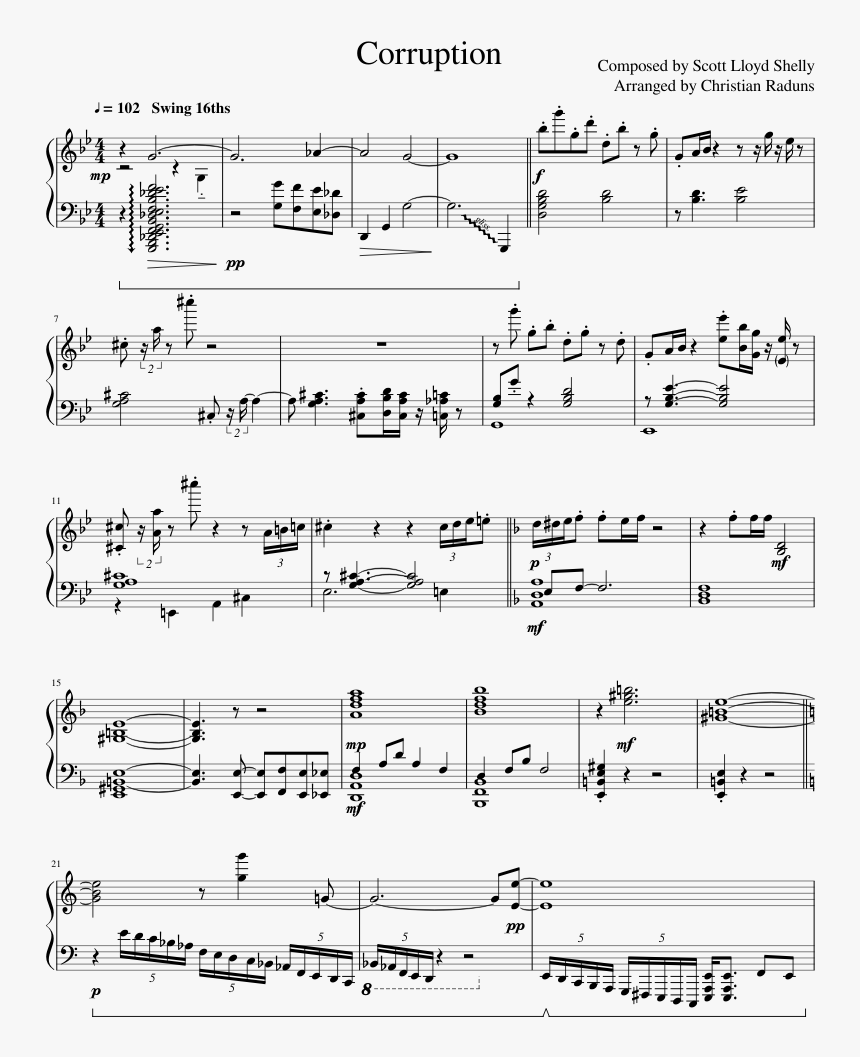 Thunder Imagine Dragons Sheet Music, HD Png Download, Free Download